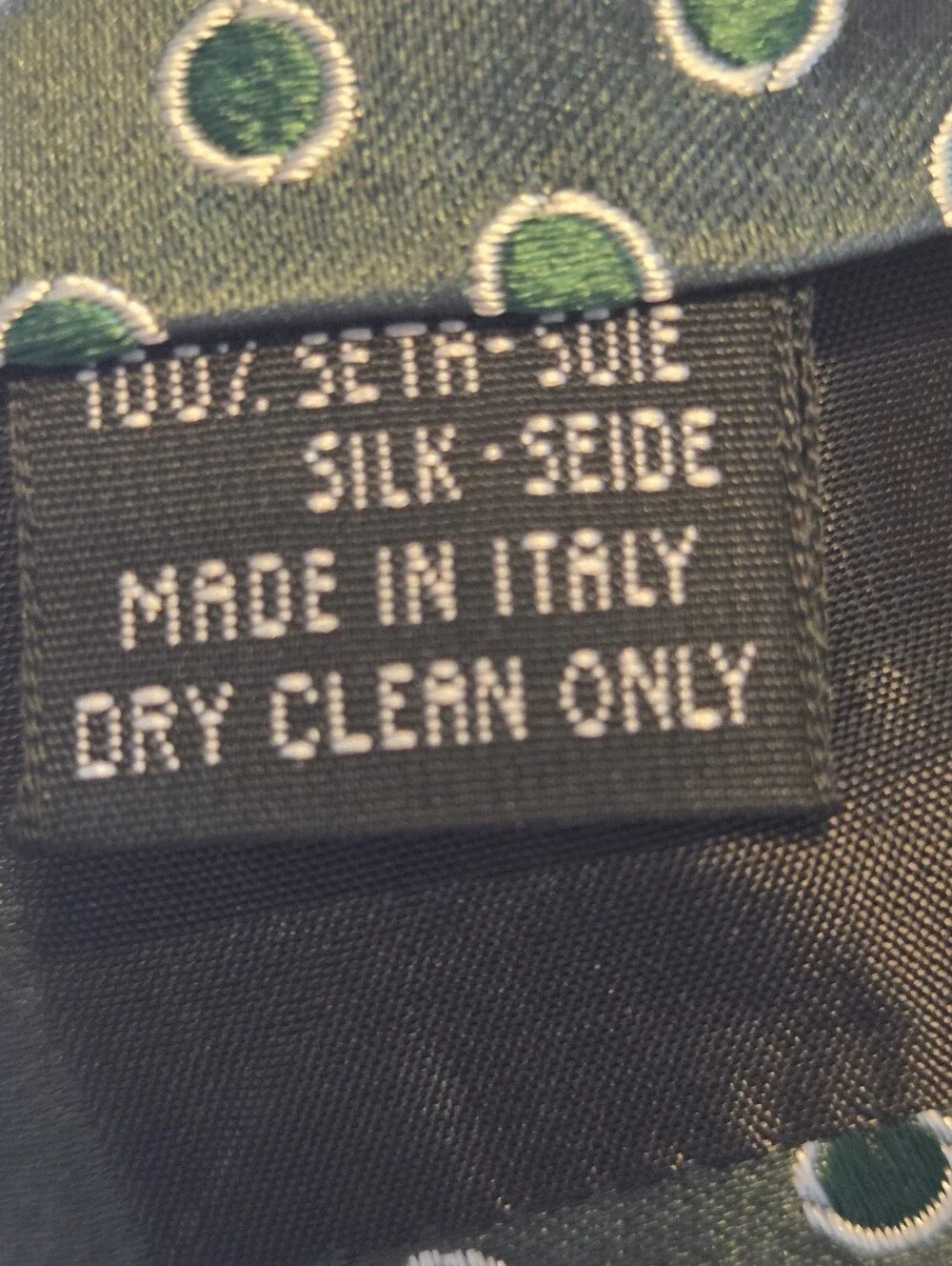 Michele Sartori Green Polka Dot Silk Tie #196